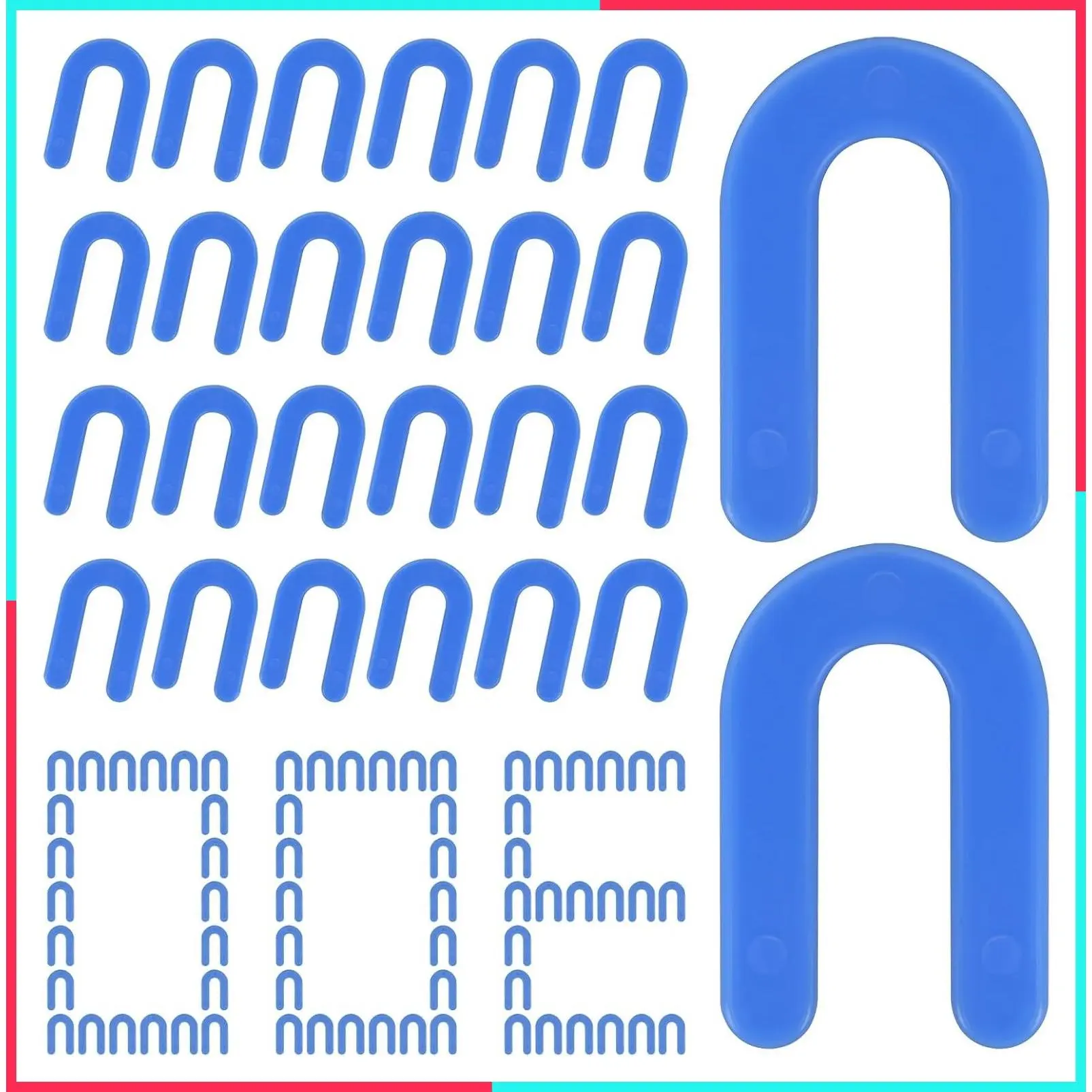 Tile Leveling System Tile Spacers 1/16 Inch, 300 Pieces Horseshoe Shim U Shape Plastic Tile Leveling Clips for Various Types of Tile Leveling
