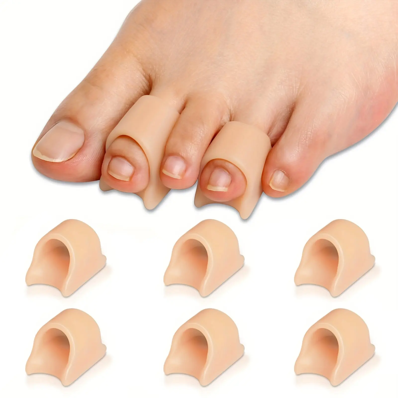 10PCS Gel Toe Separators, Soft Reusable Toe Spacers for Men & Women, Comfortable Foot Care Accessories, Foot Care Product