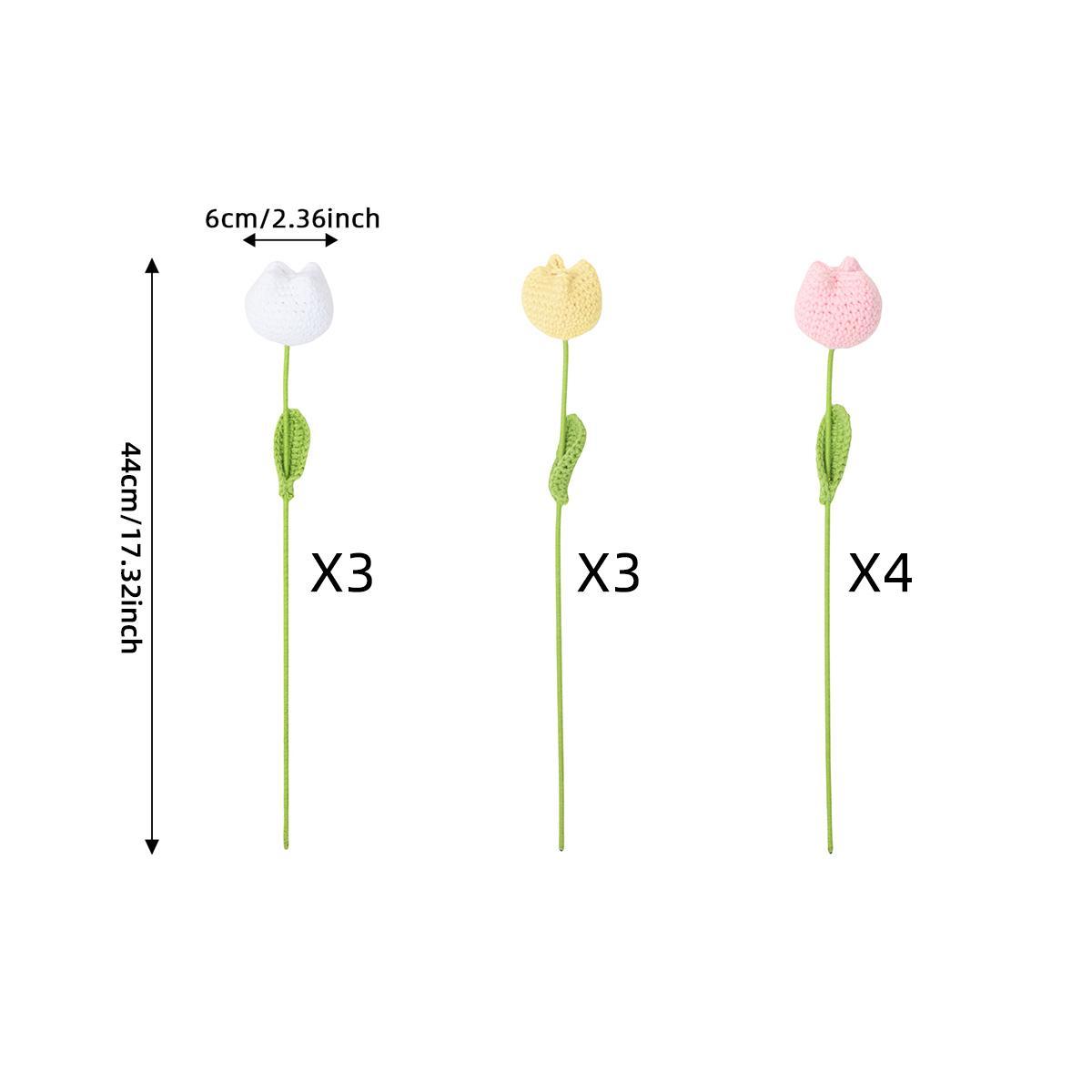 Handmade Knitted Tulip Bouquet, Crochet Flower Bouquet, 10/20/30 Stems Artificial Flowers, Easter and Mother's Day Gift, Home Decor, Bedroom Decoration #TOP PICKS