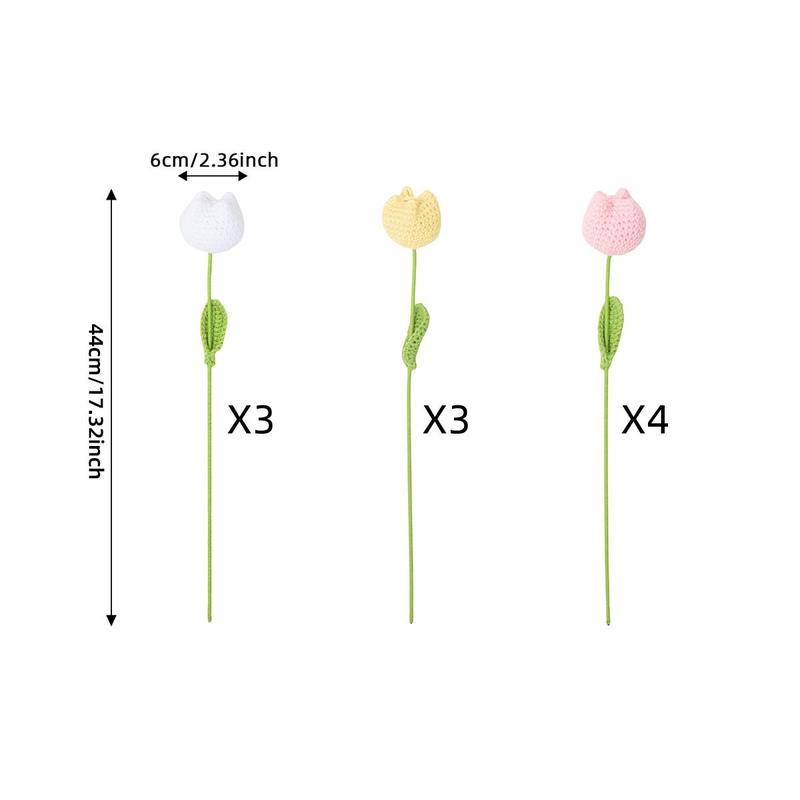 Handmade Knitted Tulip Bouquet, Crochet Flower Bouquet, 10/20/30 Stems Artificial Flowers, Easter and Mother's Day Gift, Home Decor, Bedroom Decoration #TOP PICKS