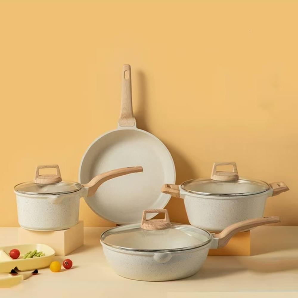 Non-stick Cookware Set, 7 Counts/set Including Pan & Pot & Lid, Kitchen Cooking Utensils Set for Home Use
