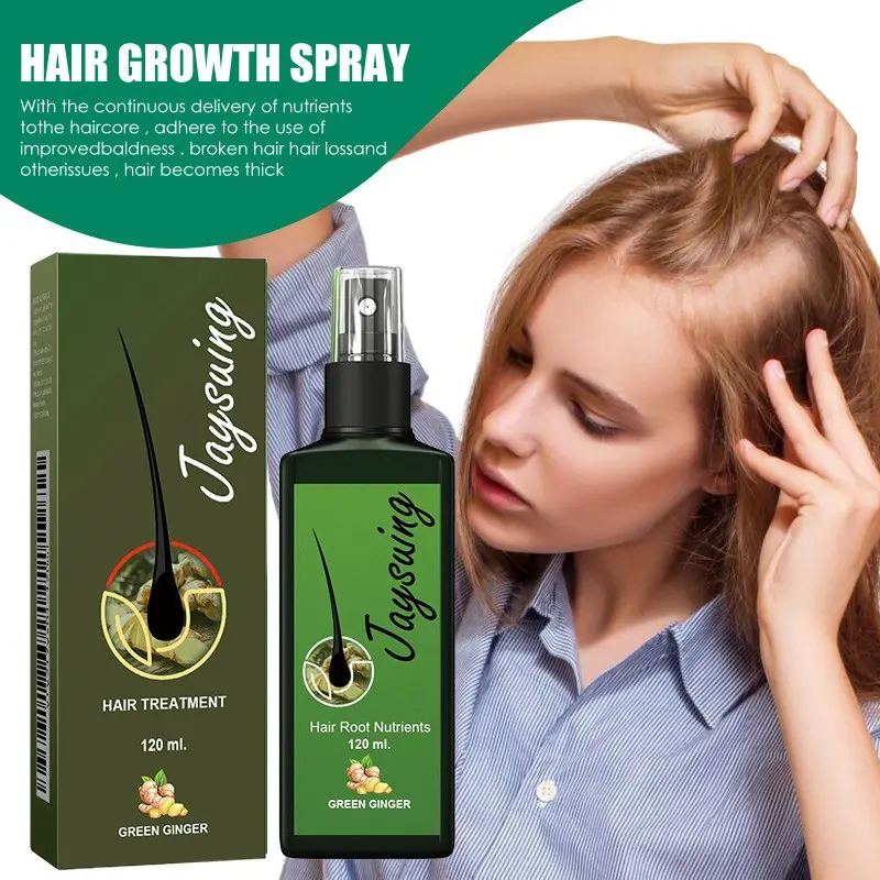 Hair Growth Spray with Ginger, Scalp Massage for Damaged Hair, Nourishes Roots, Fast Hair Growth, Anti-Hair Loss Serum, Beauty & Health
