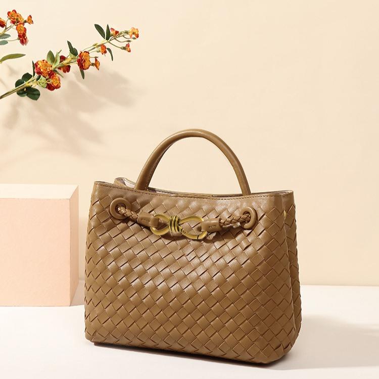 6197 Hand-woven Large-capacity Handbag 2025 New PU Leather Shoulder Messenger Women's Bag