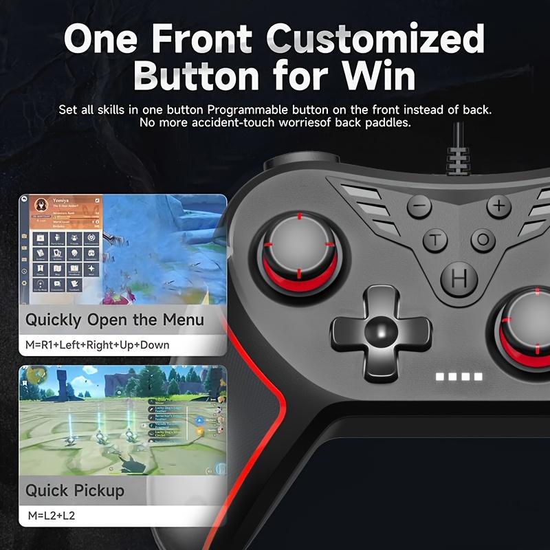 Wired Gaming USB Controller for Windows PC (Steam)/Nintendo Switch/Switch OLED/Switch Lite/ PC Controller with High-Precision joystick Turbo and Adjustable Vibration handheld console