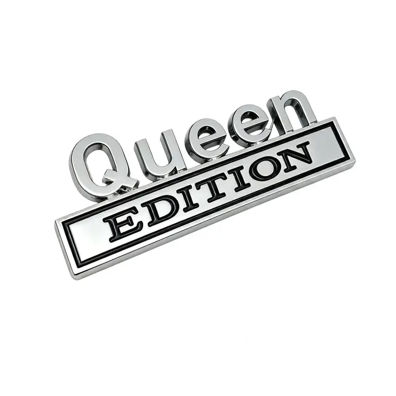 1PCS Queen Edition 3D Emblem Sticker, Badge Emblem Durable Metal Construction, Funny Queen Edition Decals Metal Emblems Decals for Tailgate Car Truck SUV, Automotive Exterior Accessories (Set A)