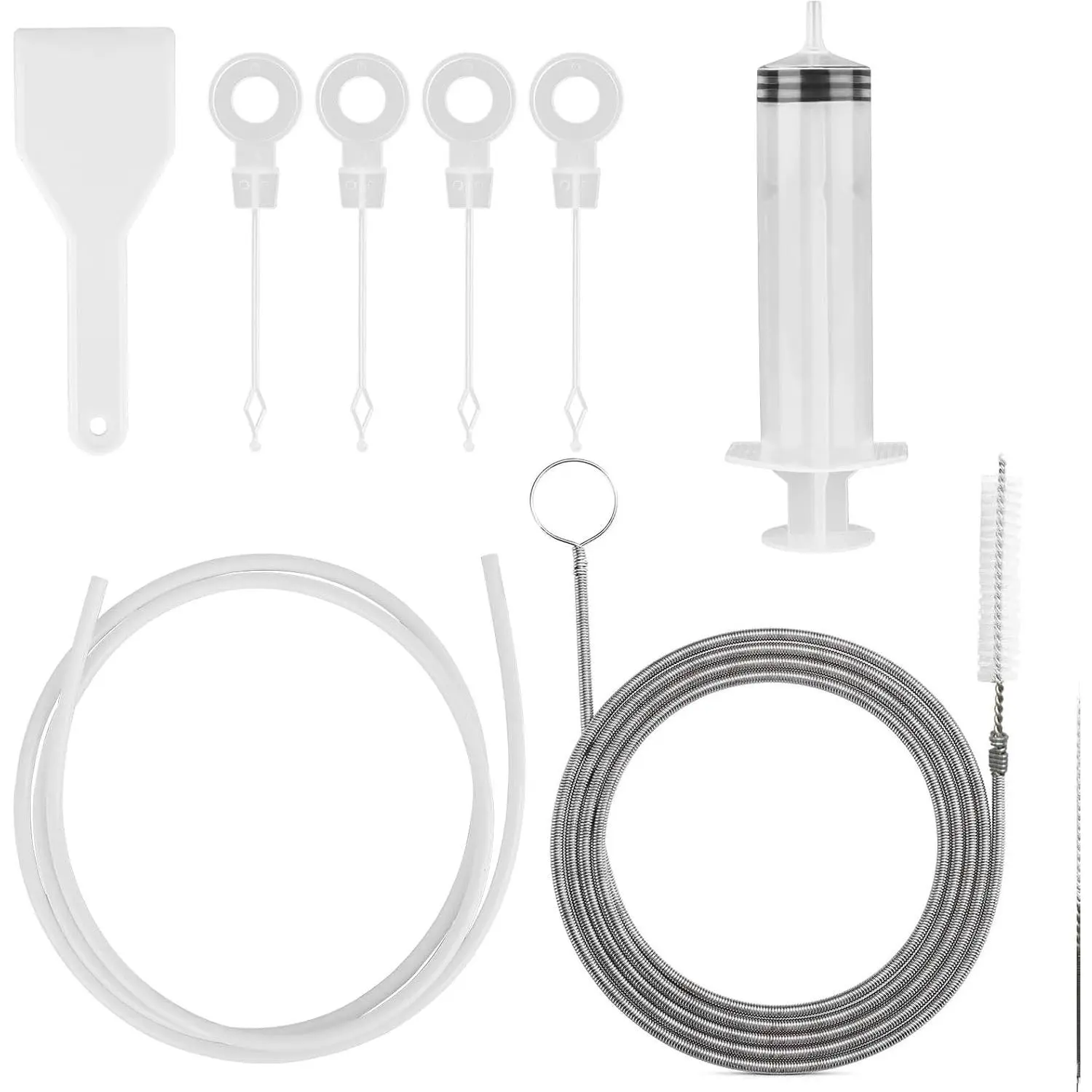 8 count Refrigerator Drain Cleaning Tool - Fridge Water Line Cleaner Kit with Long Tube Brush Cleaner, Water Dispenser Cleaning Kit