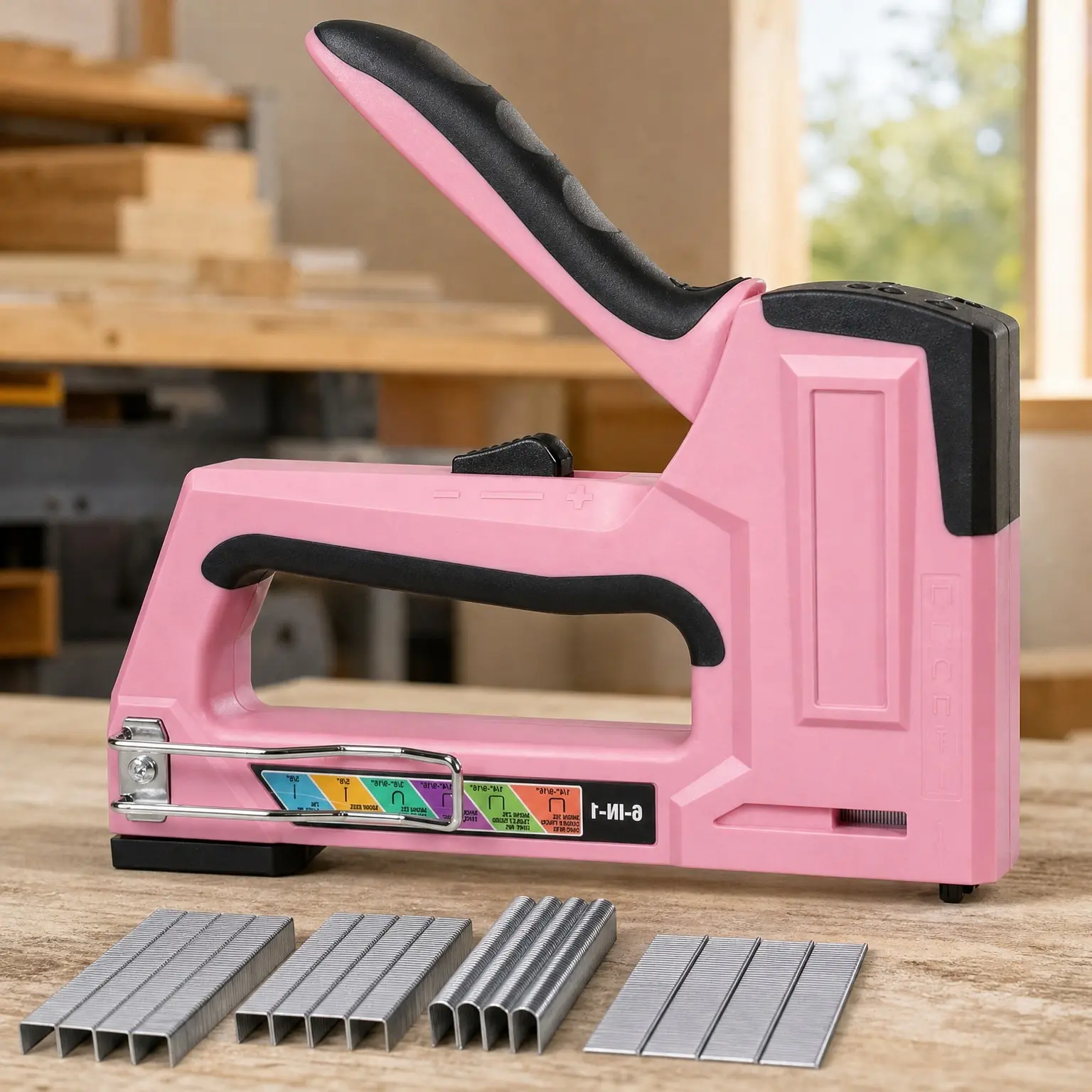 6-in-1 Manual Staple Gun & Brad Nailer with 4000 Staples
