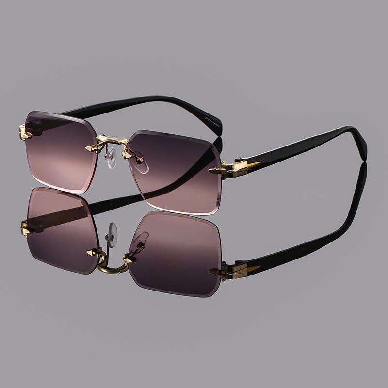 1pc Unisex Multicolor Casual Personality Retro Rimless Square Glasses For Daily Life Outdoor Vacation Beach Street-Photography