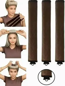 3 Pcs Hair Rollers Set, Satin Heatless Curling Kit, High Resilience Rubber, Soft & Durable, Perfect for Sleeping, Home Use, Heatless Curls Overnight