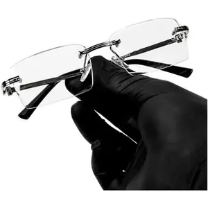 Elegant Rectangle   Retro Metal Wire Frame Rimless Square Clear Lens Eyeglasses  Hop Glasses For Men Women