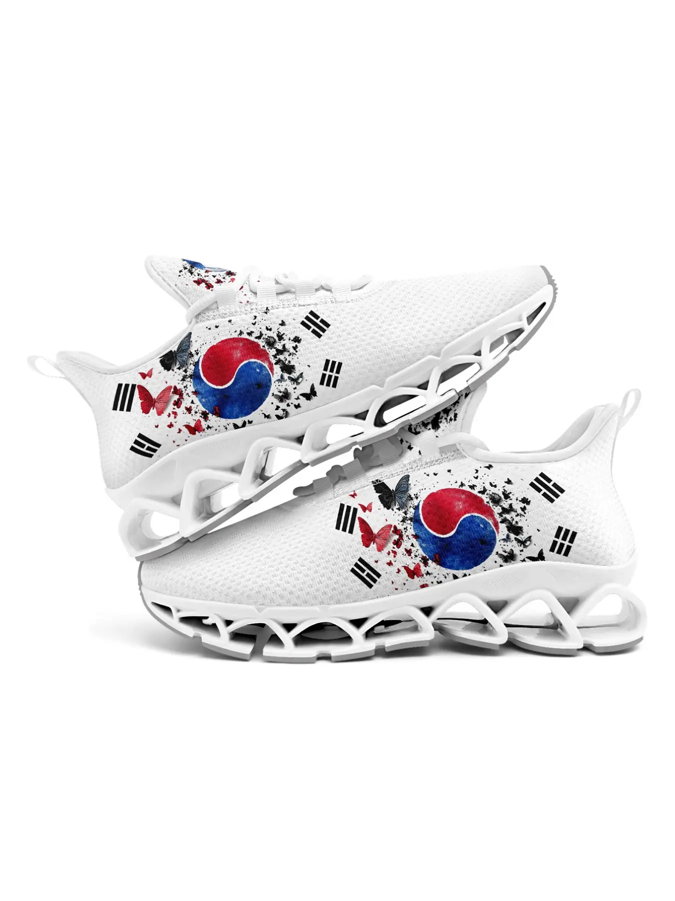 Shoes For Men, Korea Football Themed Lettering Print Lace-Up Low Top Sneakers, Lightweight Sports Shoes, Comfortable Running, Walking & Tennis Shoes, Breathable Plus Size