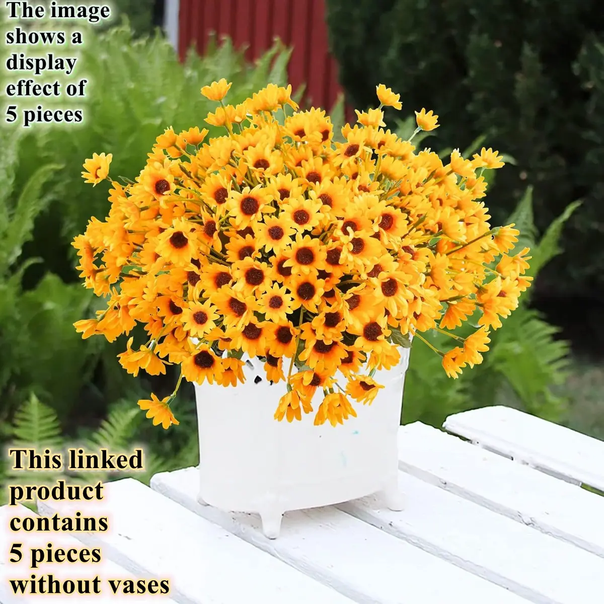 5pcs artificial flower Sunflower, Flower decorations, UV resistant, suitable for party, home decoration, wedding, garden, office, indoor and outdoor use, DIY, other festivals, all seasons