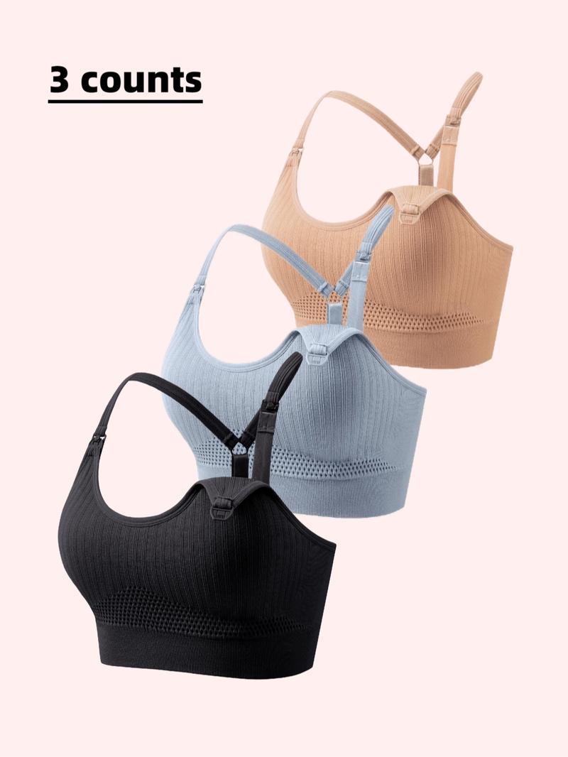 Maternity Solid Color Breathable Removable Chest Pad Wireless Nursing Bra, Soft Supportive Maternity Bra, Maternity Lingerie for All Seasons, Pregnancy Maternity Bra