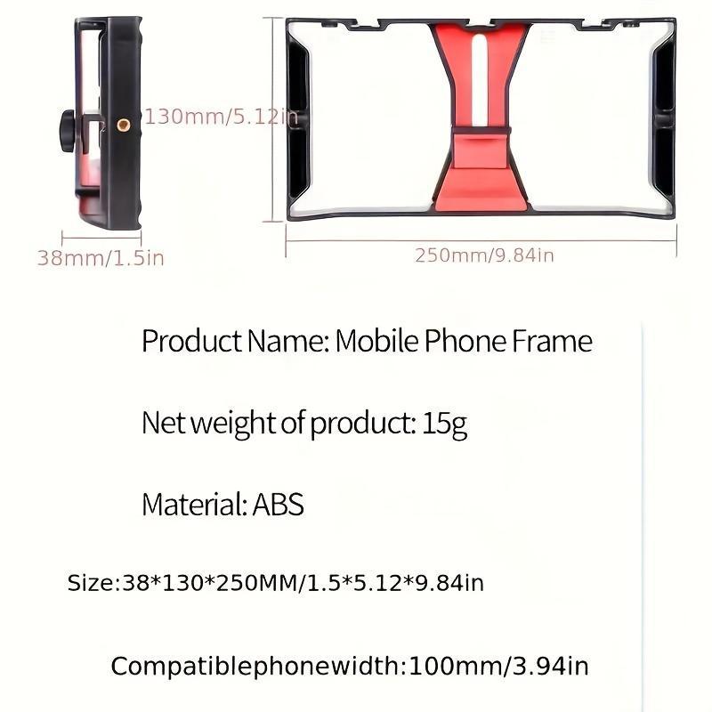 Portable Phone Video Cage, Phone Video Rig, Stable Smartphone Video Holder, Professional Smartphone Video Stabilizer
