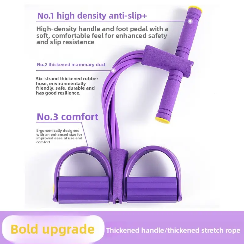 ✅ Four-tube and six-tube resistance bands for the feet, shoulder stretcher, back beauty sit-up aid, yoga fitness resistance rope 6-tube pedal resistance band pedal puller resistance band total body training  pedal puller resistance band multifunction fitn