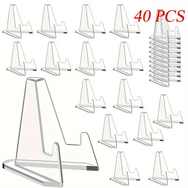 40 Piece Card Display Rack Acrylic Photo Frame Card Holder Set,Suitable for Collecting Challenge Coins,Medals,Graded,Sports Cards,Halloween Christmas Party Fathersdaygift,Hand Tools Kits