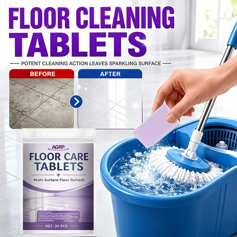 30‑Count Multi‑scene Floor‑maintenance Dissolvable Tablets, Portable Household‑care Supplies for Kitchen, Bathroom and Living‑room Surface Upkeep