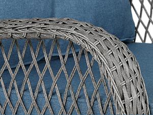 Amopatio Greenish Spring 3-Piece Patio Rocking Bistro Set, Wicker Outdoor Furniture with Thick Cushion Chair and Table for Backyard Garden Porch Deck Family Party