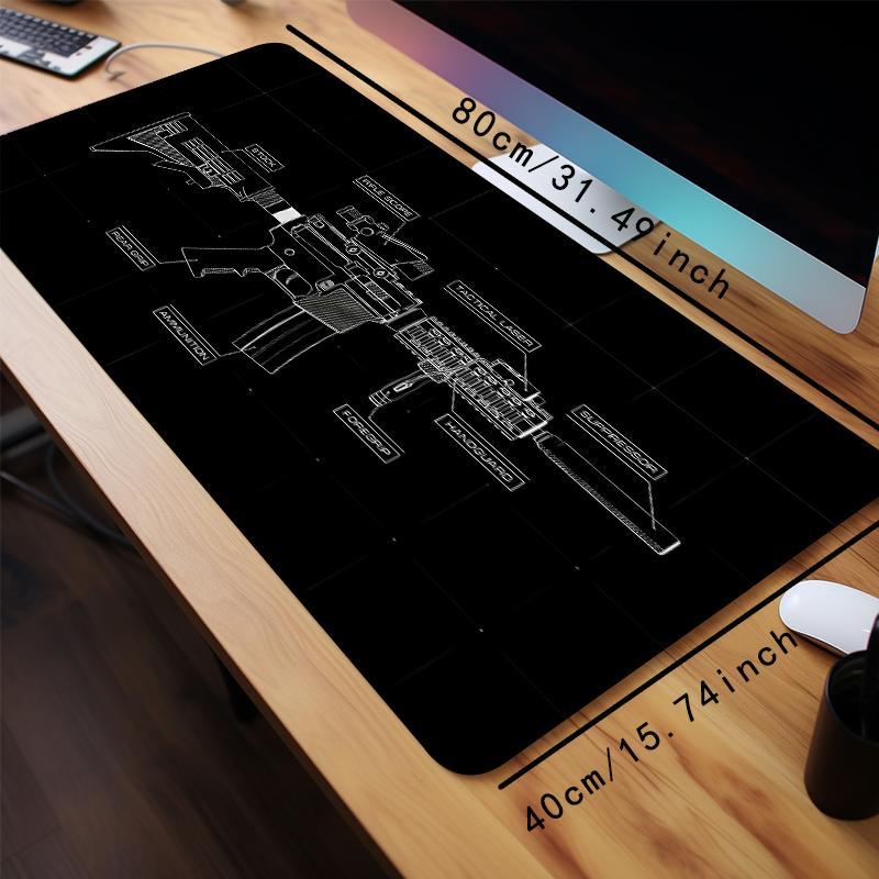 Cool Pattern Mouse Pad, Large Game Mouse Pad, 1 Count Computer Desk Mat, Keyboard Pad, Non-slip Natural Rubber Office Mousepad, Table Accessories, Gaming Desk Accessory