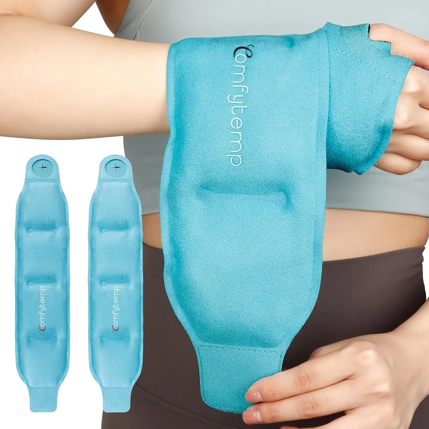 Wrist Ice Pack Wrap Carpal Tunnel Relief Wrist Brace, 2 Packs, FSA Eligible HSA, Gel Ice Packs for Injuries Reable Wrap for Hand Pain, Hot Cold Compress Hand Brace, Men Women Recovery Item