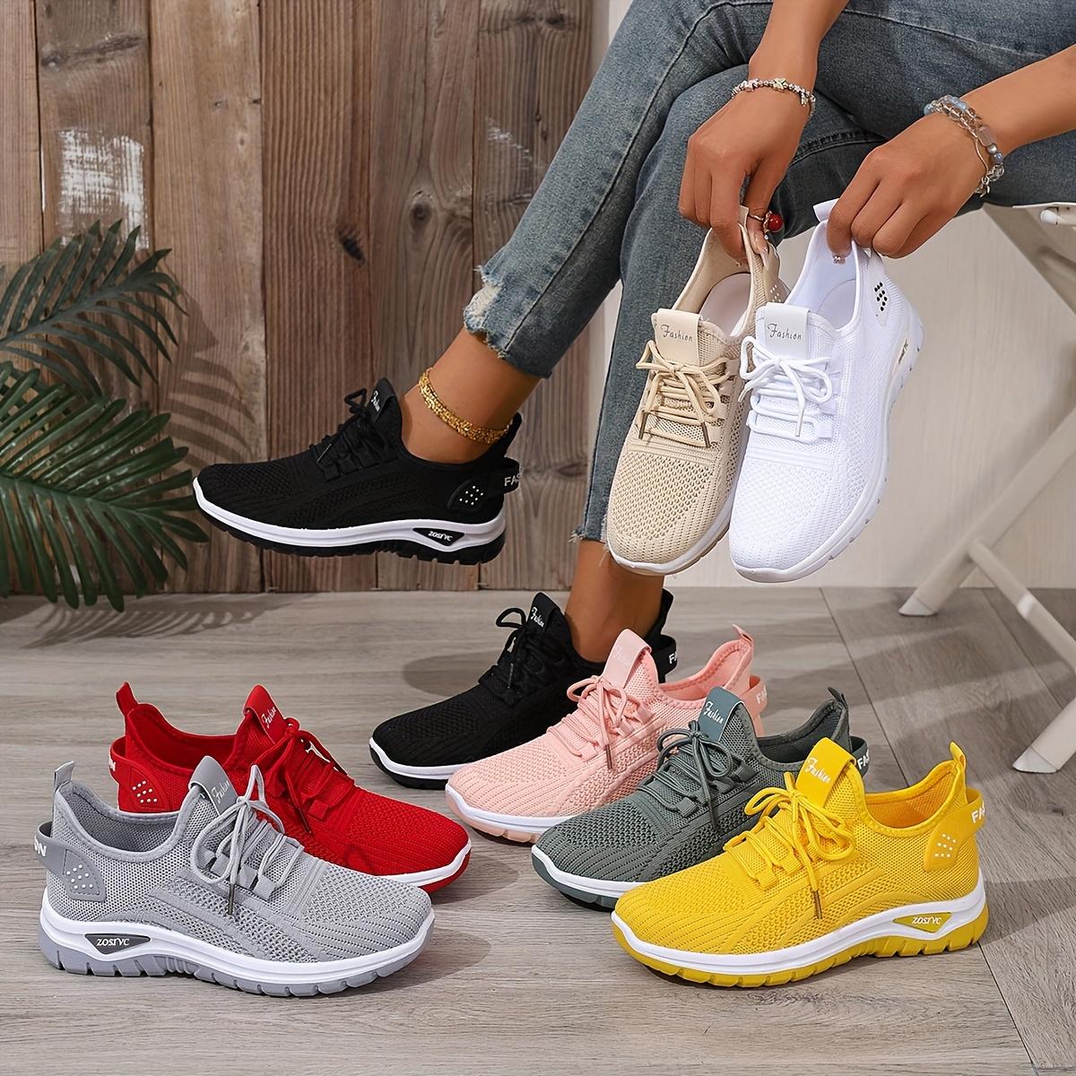【QUAWUJIE】Women's Plus Size Wide Fit Sneakers 2026 Spring Summer New Arrival Mesh Breathable Lightweight For Ladies Outdoor Daily Wear