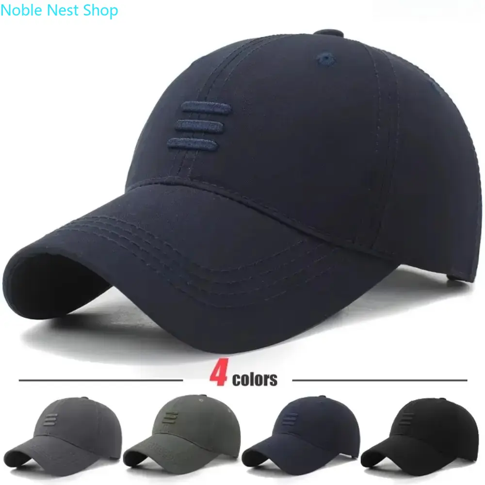 Three Bars Design Cotton Baseball Cap - Unisex Soft Top Snapback Hat for Outdoor Sports & Casual Wear