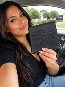 Car Registration & Insurance Holder PU Leather Driver License Wallet, Cute Auto Document Organizer with Magnetic Closure, Stylish Car Interior Accessory Gift for Mom Wife Girlfriend, Perfect for Christmas Halloween Birthday Travel Essentials