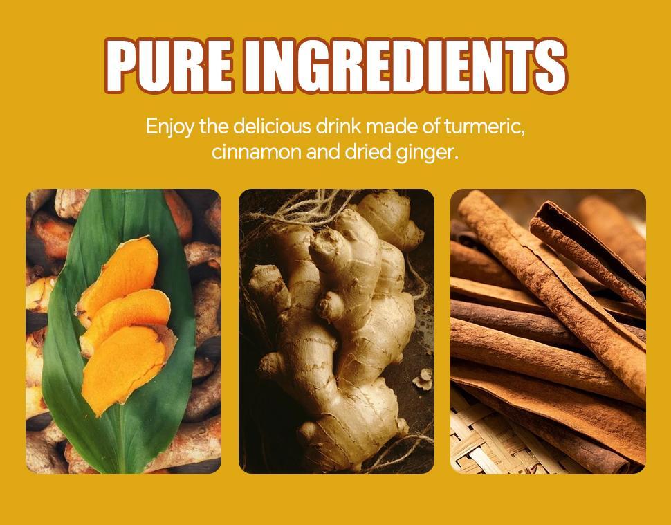 Turmeric Cinnamon Tea - 90g Tea Bags with Cinnamon Ginger & Turmeric for Body & Mind Nourishment - China Origin - Natural Ingredients for Daily Consumption