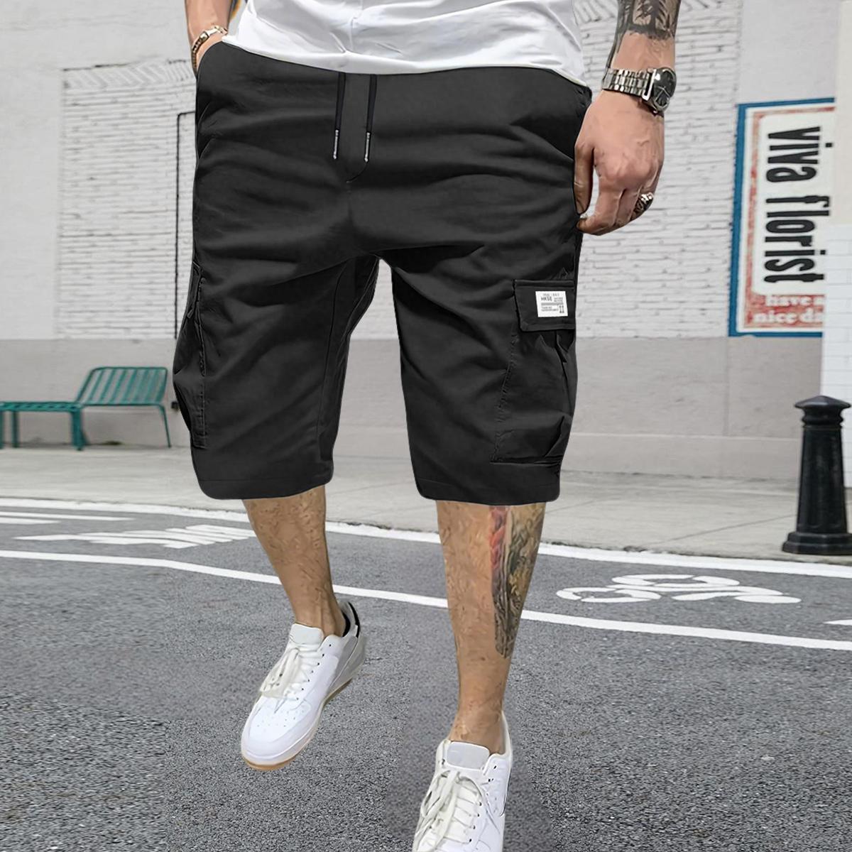 4 Piece Men's Shorts Set Brown Black & Green Slanted Pockets Versatile Casual Wear 4 Piece Bottoms for Everyday Use Menswear Overalls shorts men SpringStatements