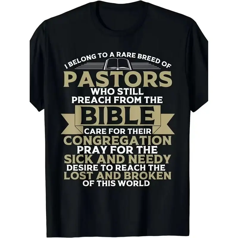 Humorous Gift for Pastor Appreciation Featuring a Christian Preacher T-Shirt for Both Men And Women Available in The Same Design for Everyone for Men And Women 2026 Summer Short-Sleeved