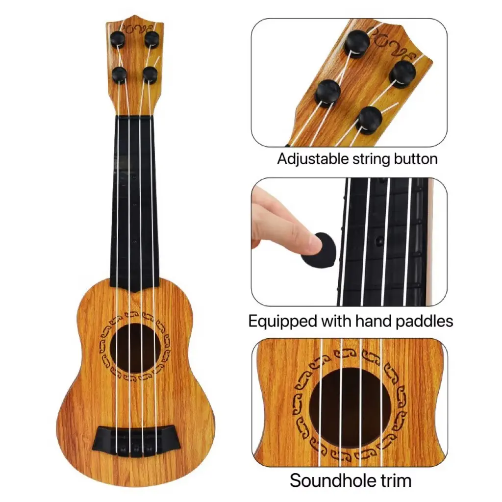 35cm Kids Guitar Toy, Play with Picks, Yukrili Music Simulator, Educational Vocal Toy, Musical Gift for Boys Girls, Back-To-School Present