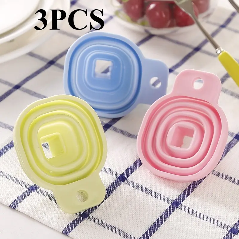 3pcs Folding Funnel, Silicone Collapsible Funnel, Kitchen Small Funnel For Filling Bottles, Liquid, Powder Transfer