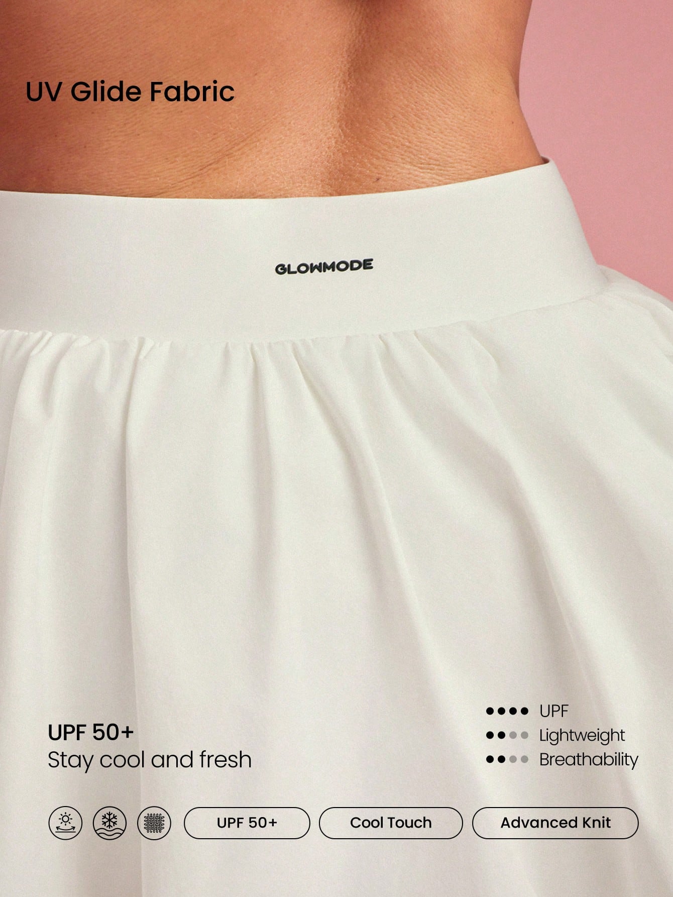 GLOWMODE Major Moves Sweat Wicking Quick Dry Cool Feel Built In Shorts Pocket Micro Bubble Mini Skirt Golf Tennis Pickleball