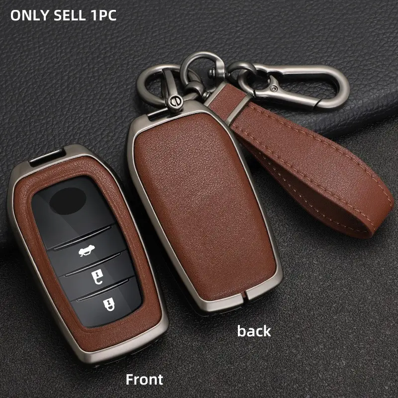 For Toyota CHR, Hilux, Fortuner, Land Cruiser 200, Camry, Corolla, RAV4, Highland, Vellfire, Alphard, Previa Tarago, Zinc Alloy 2/3/4/5 Buttons Car key Case Cover, Car Key Protector, Scratch-Resistant & Durable, Car Interior Accessories