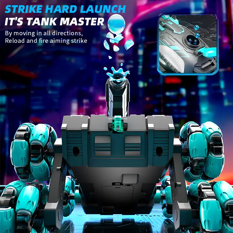 Remote Control Water Bullet Tank Car, 6-Wheel Stunt Off-Road Toy for Boys, Gesture Sensing RC Vehicle Gift