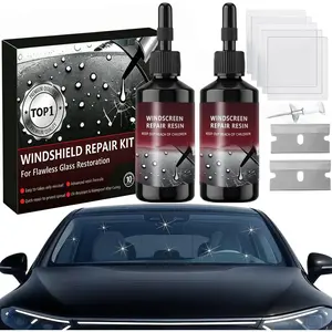 2Pack Windshield Repair Kit, 5Min Quick-Repair Nano Glass Repair Fluid. Suitable for Repairing  Windows, Rearview Mirrors and Glass.