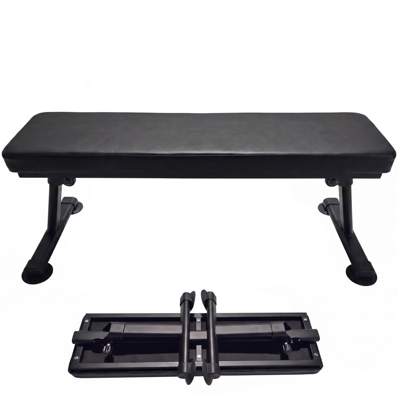 Foldable Flat Weight Bench for Home Gym | 1000 LBS Steel Workout Bench, Space Saving Folds Flat Under Bed, Compact Folding Weight Bench for Dumbbell Training, Full-Body Strength Exercises