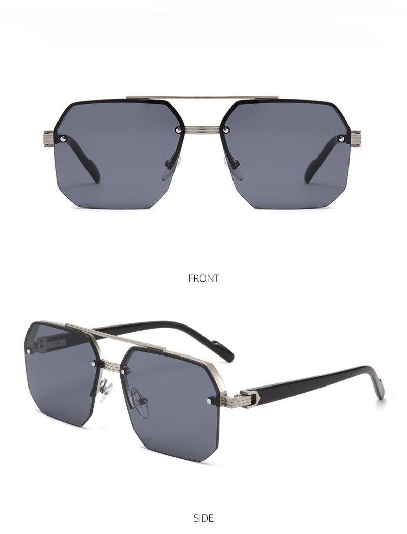 Large-face slimming high-end half-frame sunglasses for men, UV protection, new model for driving