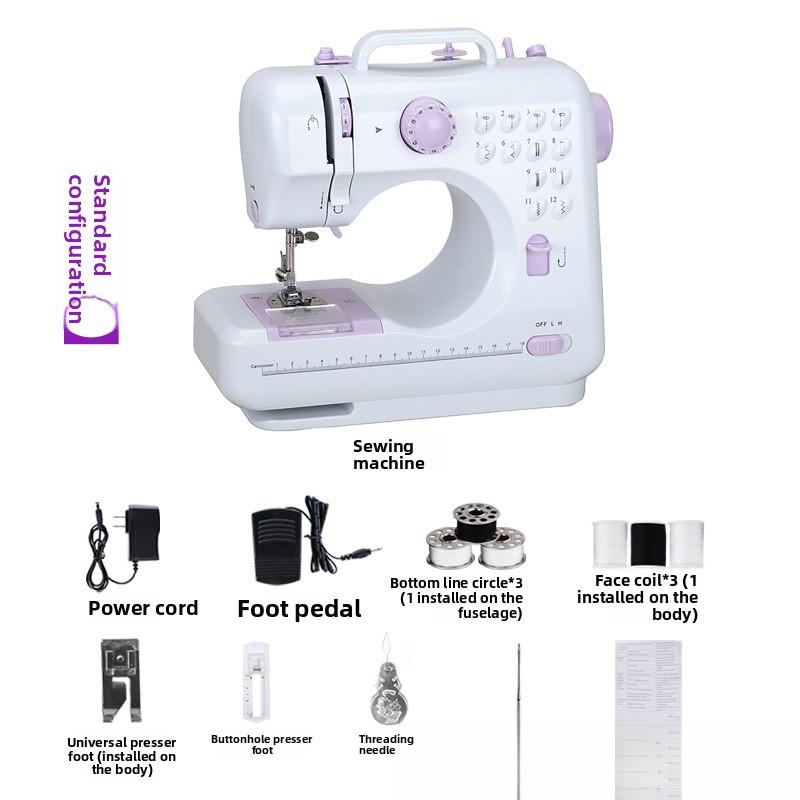 Upgraded 505A Electric Sewing Machine for Home Vintage Mini Multifunctional Overlock Capable Sewing Thick Fabrics Miniature