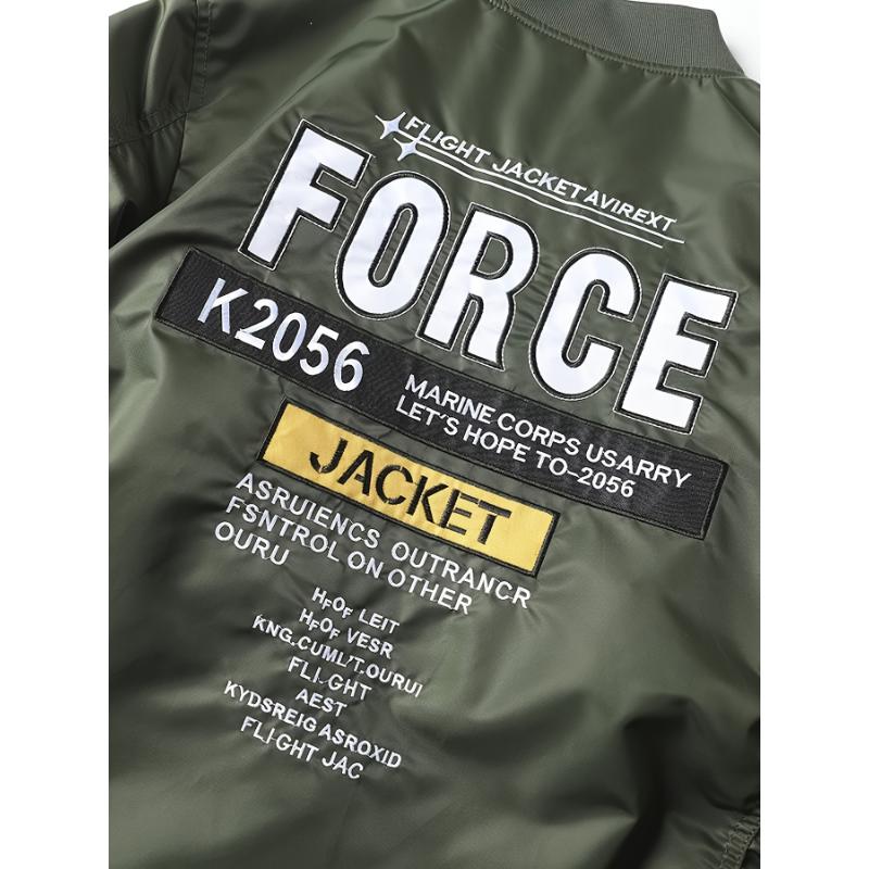 Men's Air Force Themed Letters Embroidery Baseball Collar Jacket, Casual Stylish Long Sleeve Windproof Motor Coat Outdoor Clothes Men's Air Force Themed Letters Embroidery Baseball Collar Jacket, Casual Stylish Long Sleeve Windproof Motor Coat Outdoor Clothes