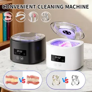 Ultrasonic Cleaner 50khz High Frequency Vibration, 4 UV Lamps, Portable 280ML Large Capacity, Deep Clean Jewelry/dentures/bridges