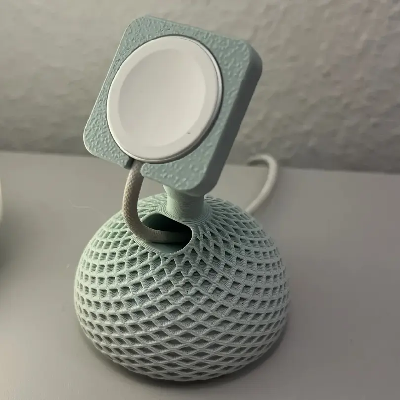 Retro iMac Style Apple Watch Stand — Vintage Charging Dock, Watch Holder for Home Office Desk Decor, Tech Enthusiast Display Ornament, White/Gray