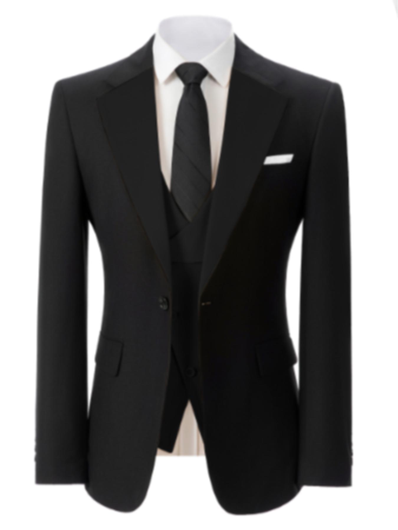 Men's Solid Lapel Blazer & Vest & Pants Three-piece Set, Slim Fit Business Formal Suit Set for Wedding Party, Men's Clothing for Spring & Fall
