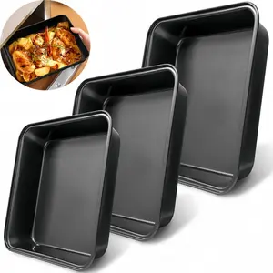 Non-Stick Deep Rectangular Baking Pans - Durable Dishwasher Safe Cake Pans Suitable for Brownies, Lasagna, Layer Cakes, Roasts - Easy Release And Storage for Home, Restaurants, Parties