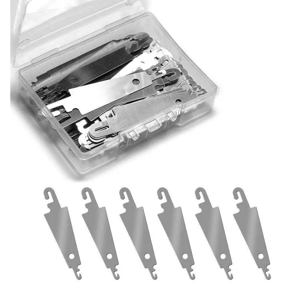 60Pcs Stainless Steel Needle Threader Embroidery Cross Stitch Needle-Threading Tools for Large Eye Needles Hand DIY Sewing with Clear Box for Keep it in Place