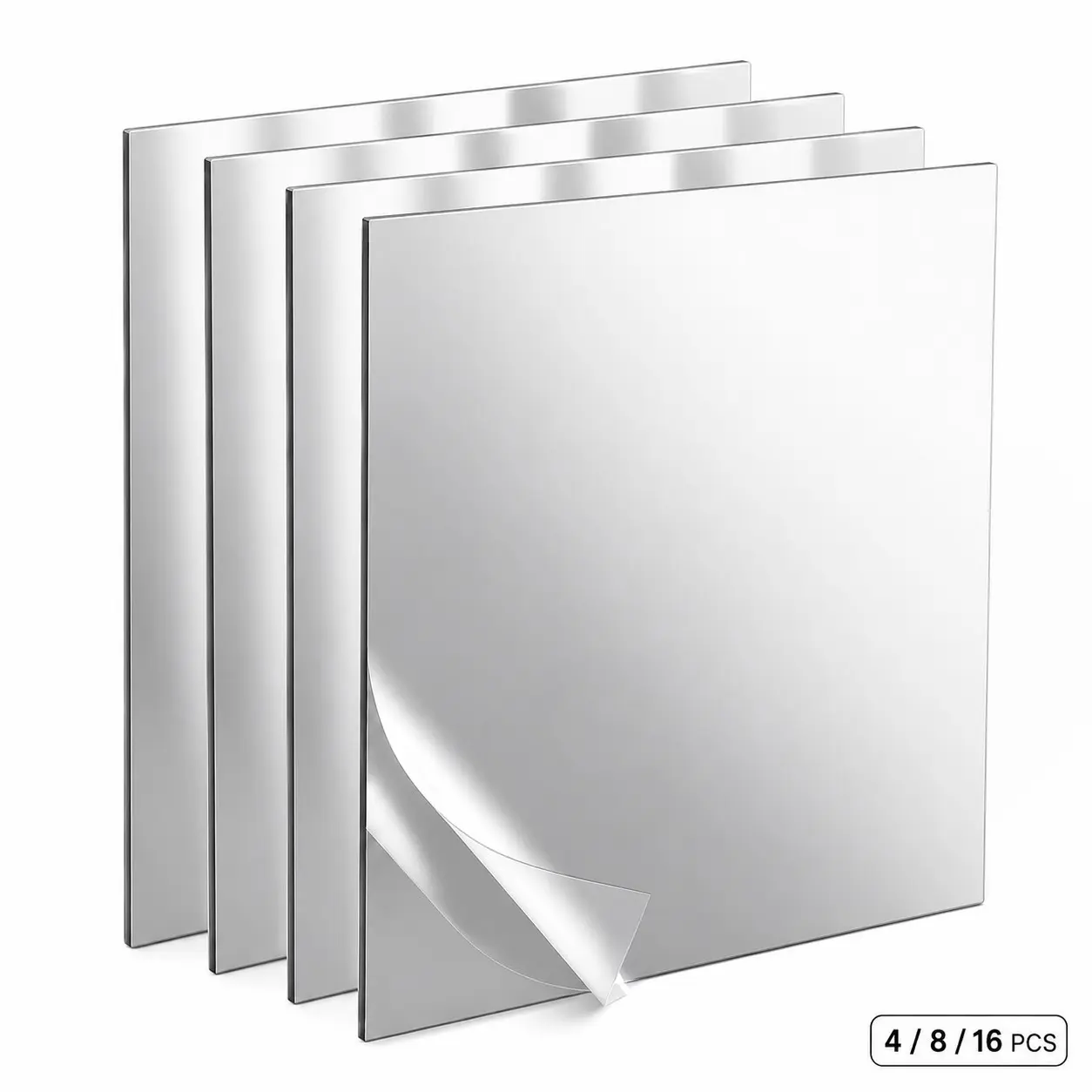 Acrylic Mirror Wall Tiles 20x20cm/30x30cm, Self-Adhesive Flexible Frameless, Shatterproof Full Body Mirror for Bathroom, Gym, Yoga, Home Decor