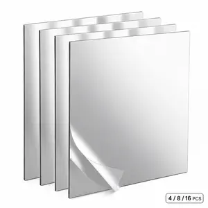 Acrylic Mirror Wall Tiles 20x20cm/30x30cm, Self-Adhesive Flexible Frameless, Shatterproof Full Body Mirror for Bathroom, Gym, Yoga, Home Decor