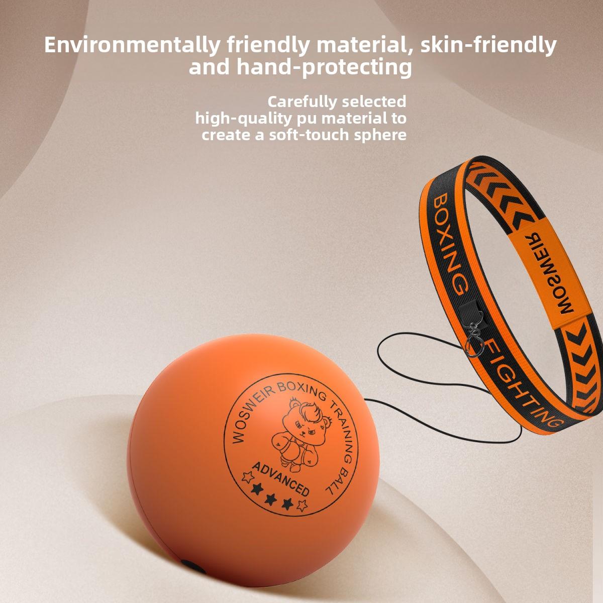 Head-mounted children's combat stress-relief training speed ball, smooth surface PU foam reaction magic ball