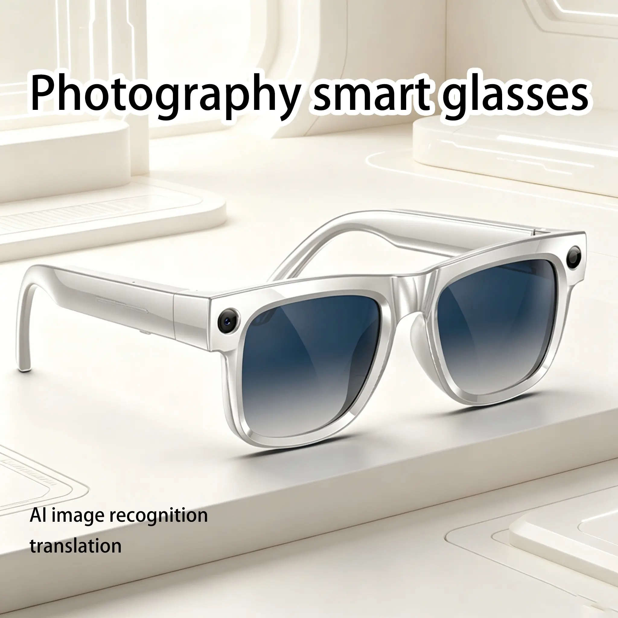 New  AI Smart Glasses for men,Build-in Mic & Speakers,8MP Camera , 4GB Memory Build-in,Hands-free Video Recording,290Mah Battery,  AI Real Time Translation ,Bluetooth Calling ,HiFi Audio ,Music Control.