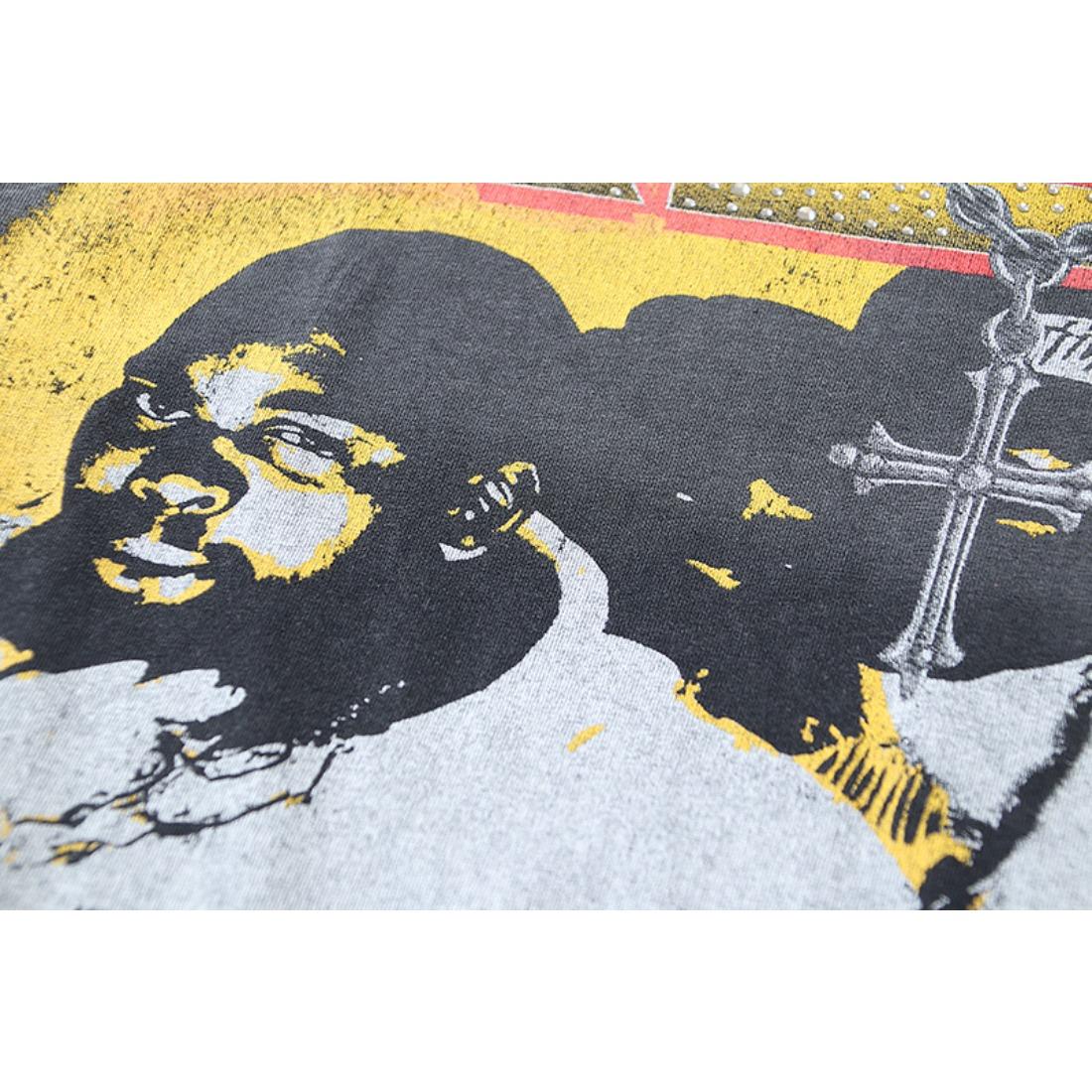 Vale Vintage Washed Streetwear T-Shirt, Bling Rhinestone Heat Transfer Print, Retro American High Street Singer Portrait & Letter Graphic, Y2K Hip Hop Summer Cotton Crew Neck Short Sleeve Tee